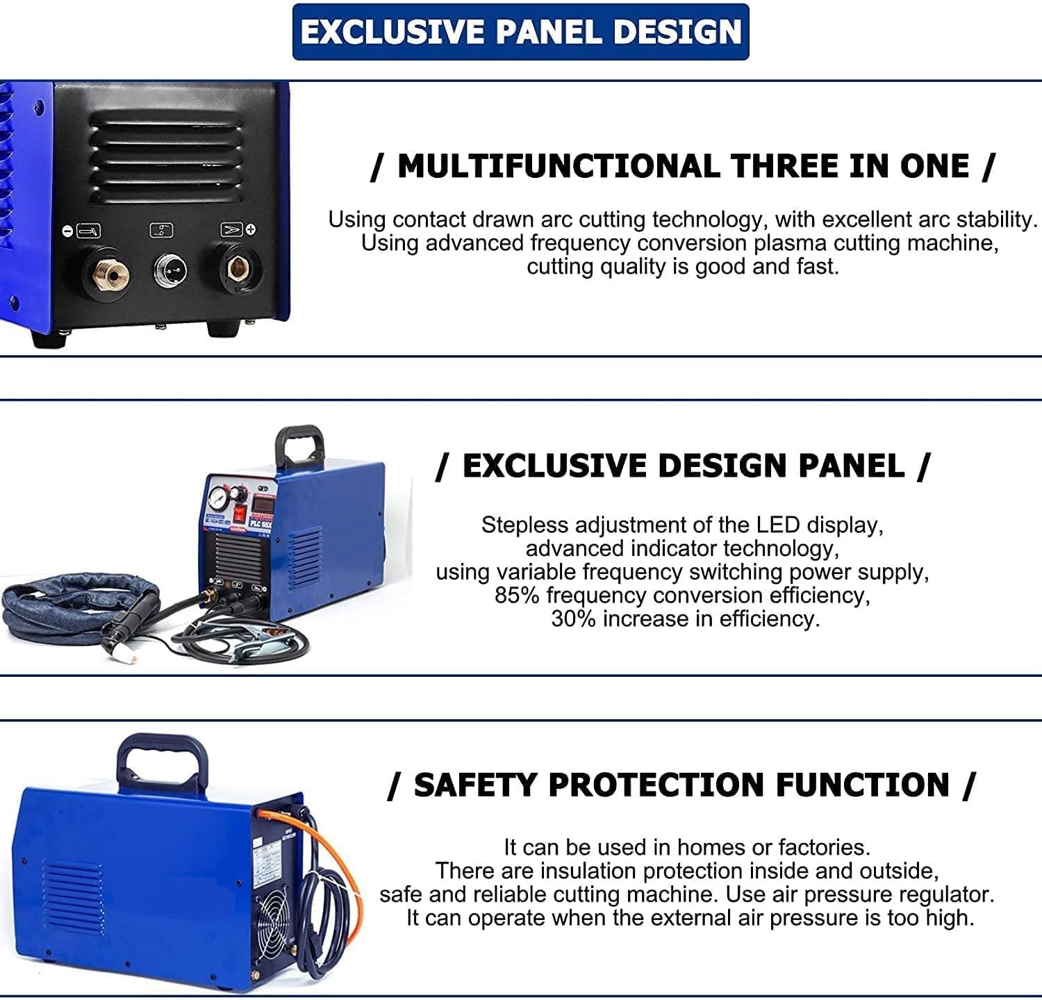 55A Plasma Cutter Machine 230V IGBT Inverter, 12mm Cutting Capacity