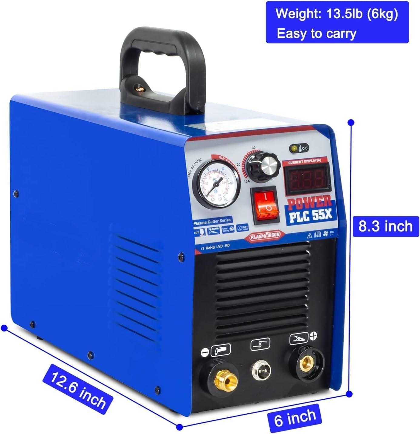 55A Plasma Cutter Machine 230V IGBT Inverter, 12mm Cutting Capacity