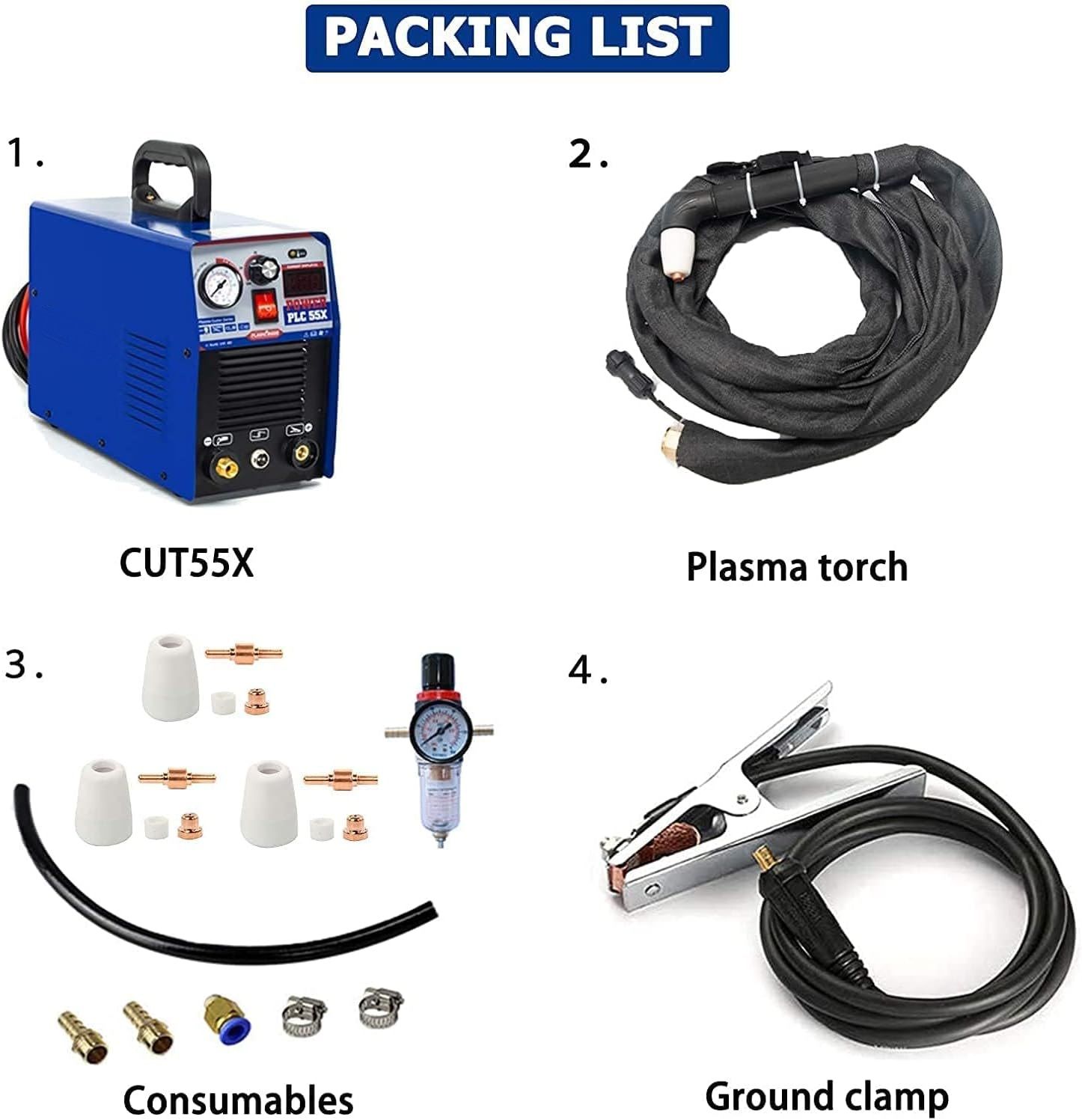 55A Plasma Cutter Machine 230V IGBT Inverter, 12mm Cutting Capacity