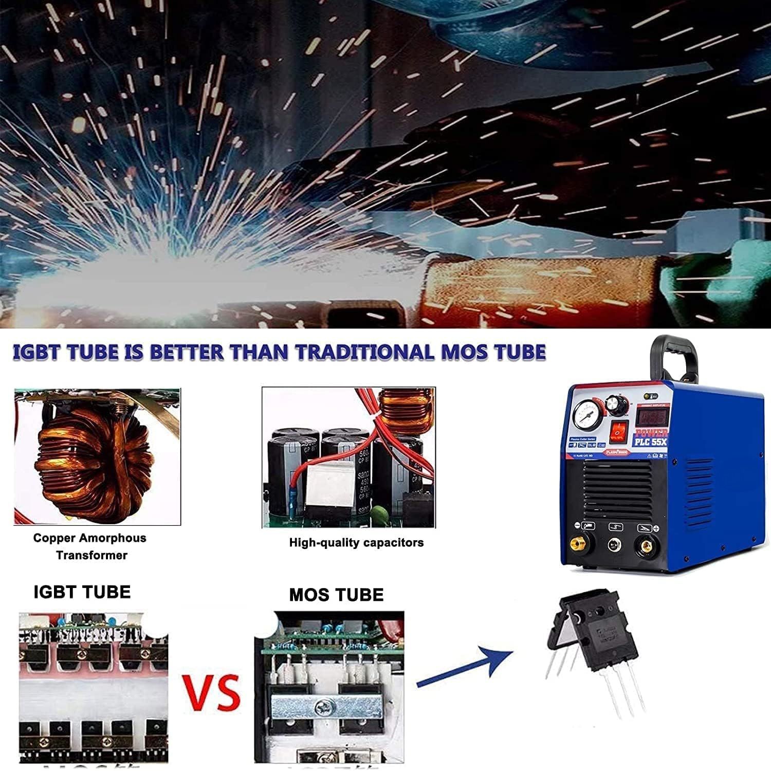 55A Plasma Cutter Machine 230V IGBT Inverter, 12mm Cutting Capacity