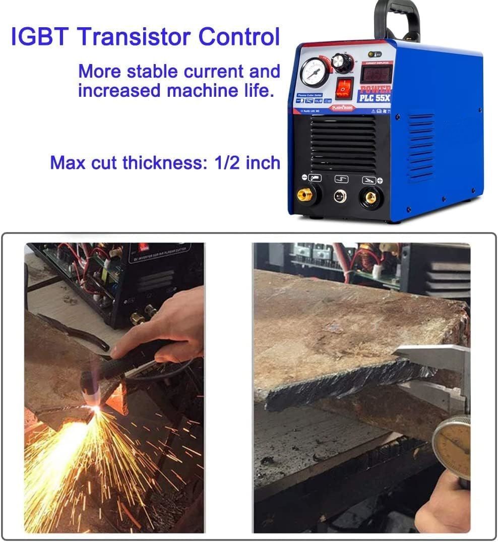 55A Plasma Cutter Machine 230V IGBT Inverter, 12mm Cutting Capacity