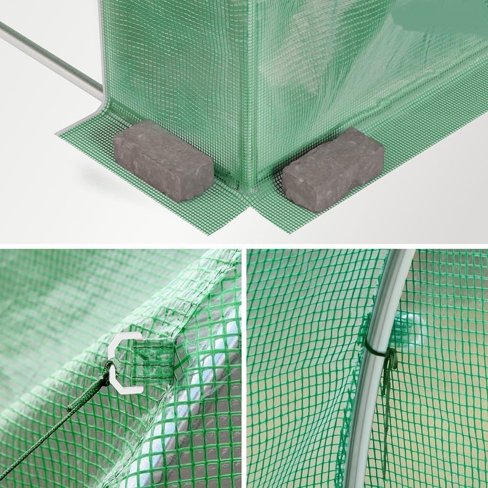 Polytunnel Walk-In Greenhouse – 3 × 2 × 2 m, Green