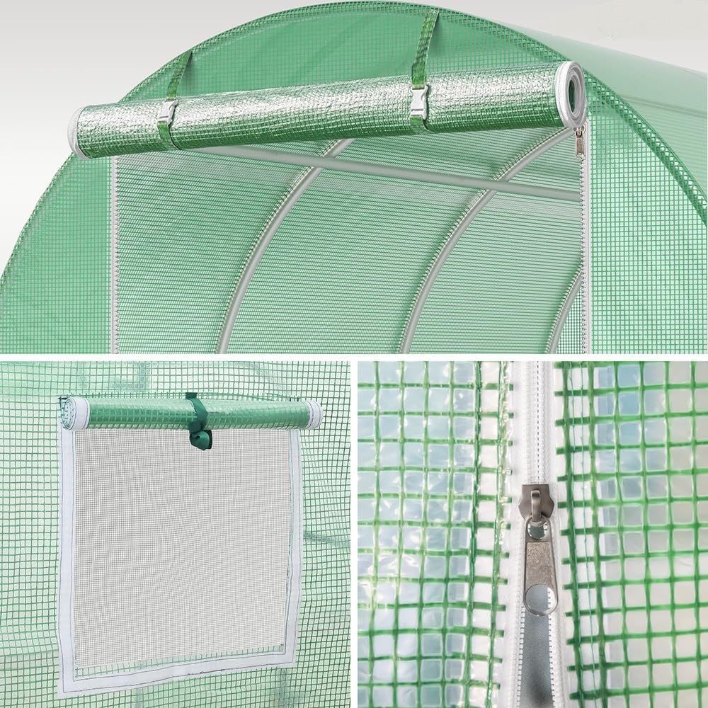 Polytunnel Walk-In Greenhouse – 3 × 2 × 2 m, Green