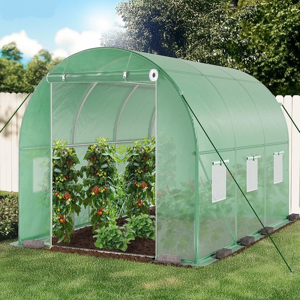 Polytunnel Walk-In Greenhouse – 3 × 2 × 2 m, Green