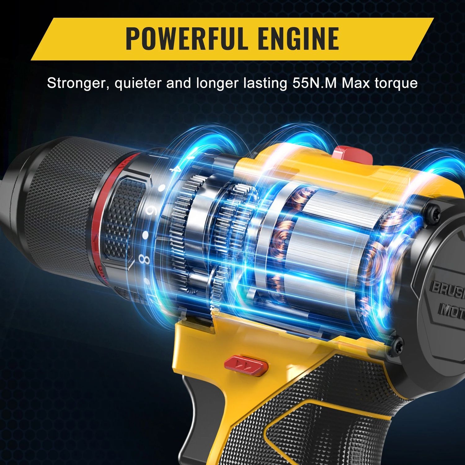 21V Brushless Cordless Drill &amp; Impact Wrench Combo Kit 4000mAh Battery