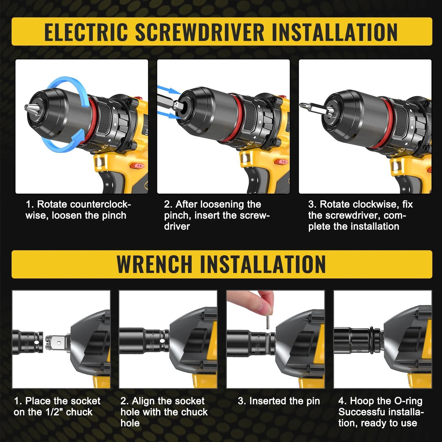21V Brushless Cordless Drill &amp; Impact Wrench Combo Kit 4000mAh Battery