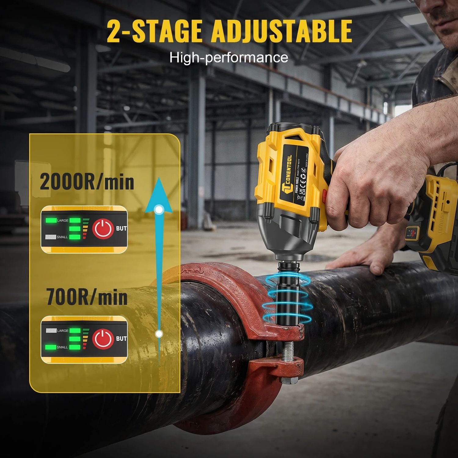 21V Brushless Cordless Drill &amp; Impact Wrench Combo Kit 4000mAh Battery