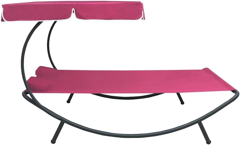 Pink Double Sun Lounger with Canopy