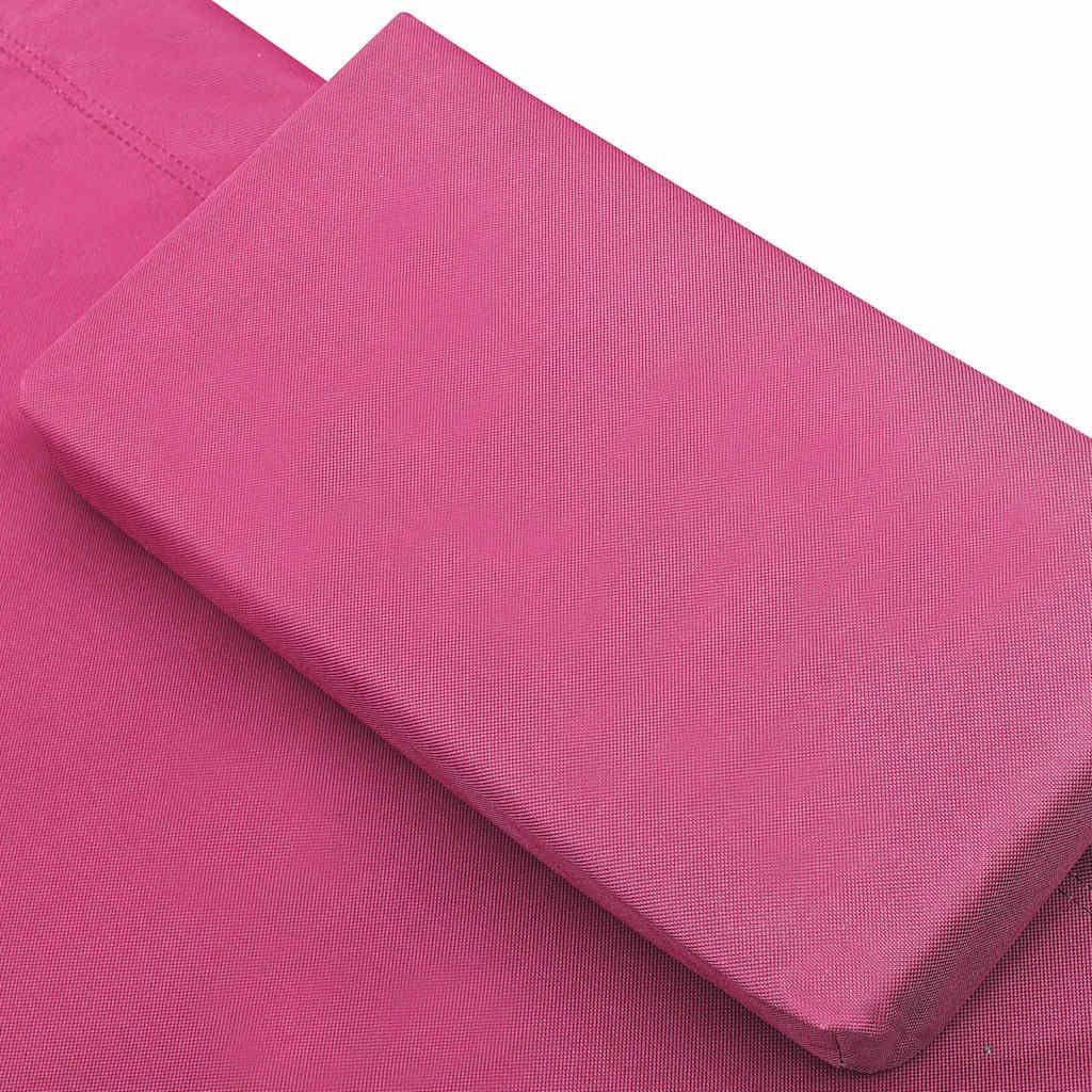 Pink Double Sun Lounger with Canopy