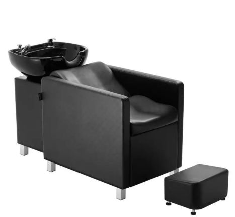 Professional Salon Spa Shampoo Backwash Chair - Heavy-Duty Construction, Non-Slip Base, Easy-to-Clean Surface - Footrest for Hair Salons, Spas, Barber Shops - Durable Salon Beauty equipment, Hair Salo