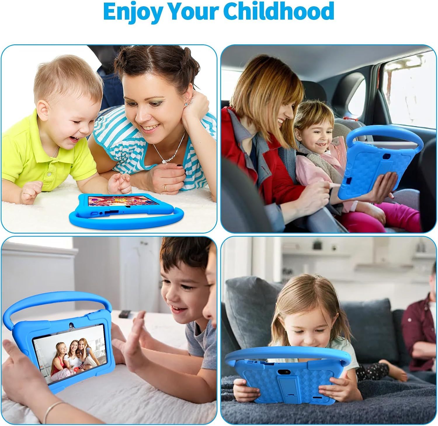 Kids Android 13 Tablet 7", 32GB ROM, Dual Camera, WiFi &amp; Parental Control – Blue