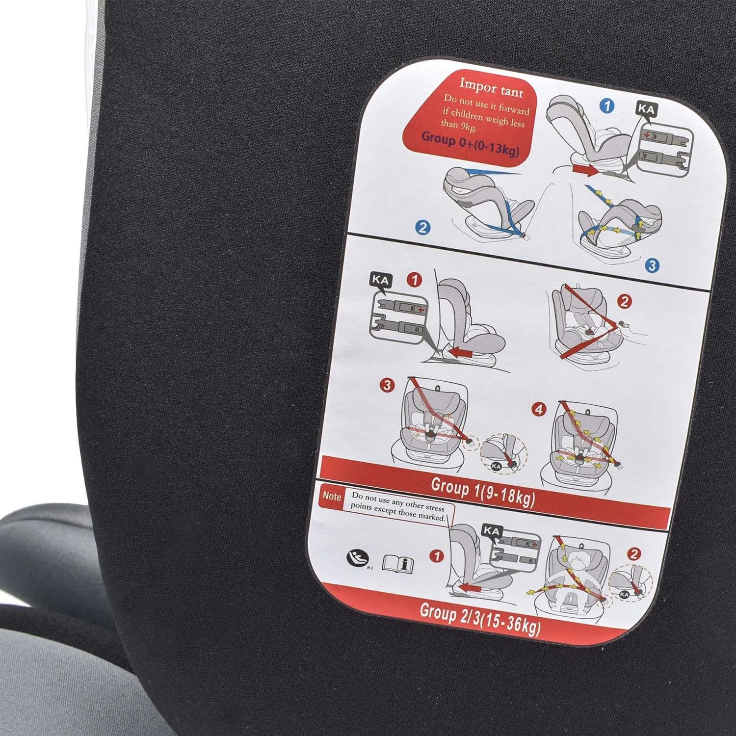 Child Car Seat 360° Rotating 9–36kg 5-Point Harness