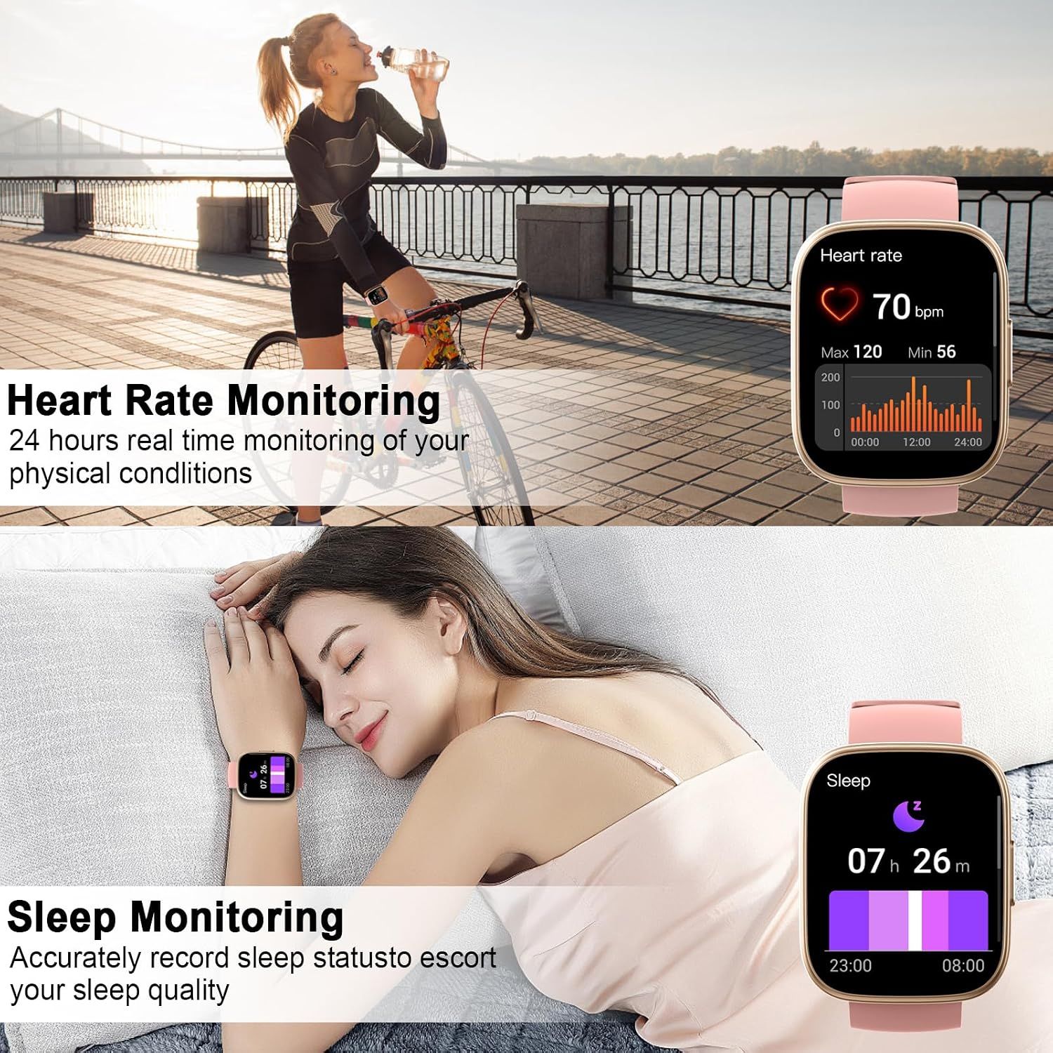 Smartwatch with Bluetooth Calling, 1.95-Inch Display, Fitness Tracker, IP68