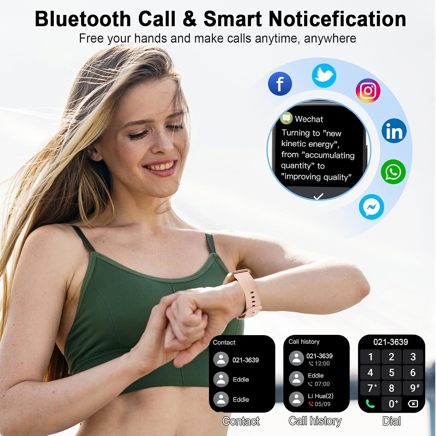 Smartwatch with Bluetooth Calling, 1.95-Inch Display, Fitness Tracker, IP68