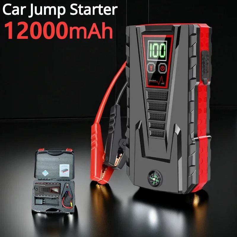 12000mAh Car Jump Starter 5000A Peak 12V Battery Booster Power Bank for Petrol &amp; Diesel