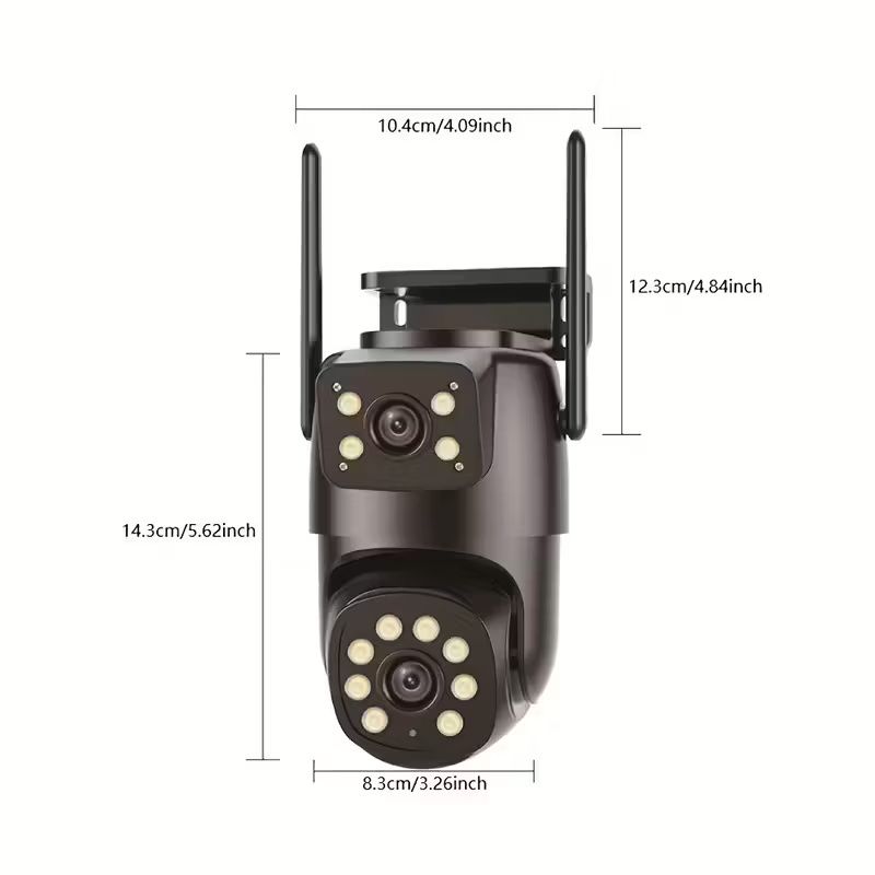 Outdoor PTZ WiFi Security Camera Dual Lens Screen