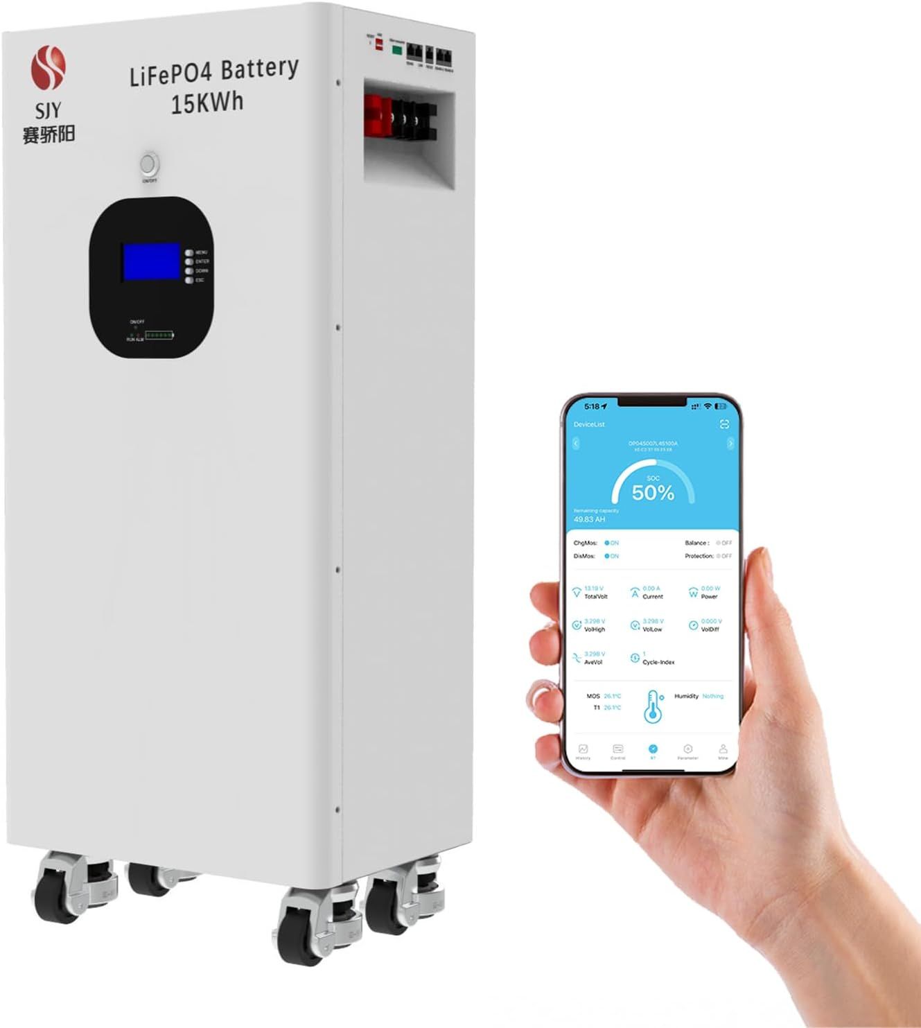 LiFePO4 Battery 16kWh 48V 314Ah Solar Storage
