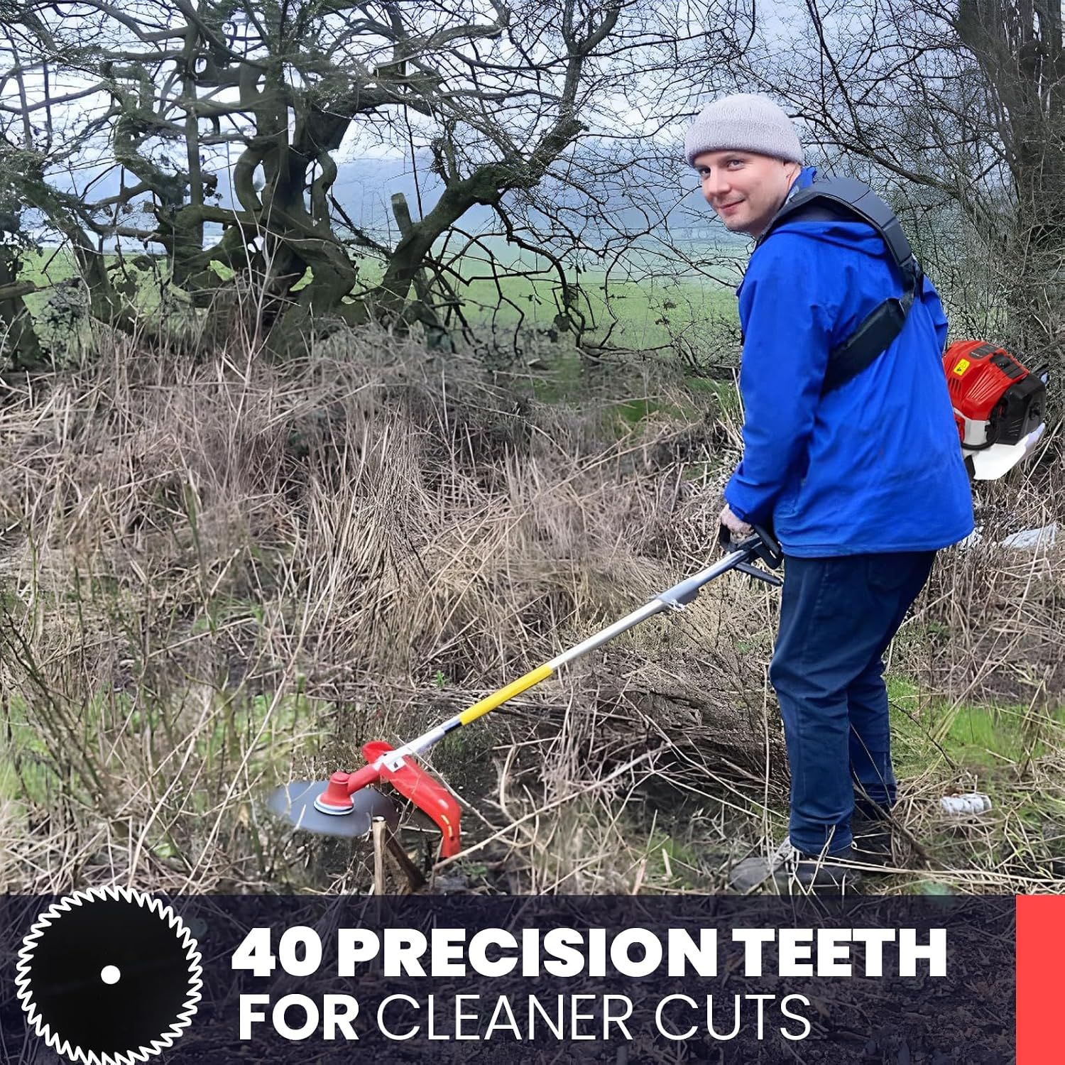 52cc Petrol Multi Functional Garden Tool, Long Reach Strimmer Hedge Trimmer Pruner Chainsaw Brush Cutter with Extension Pole