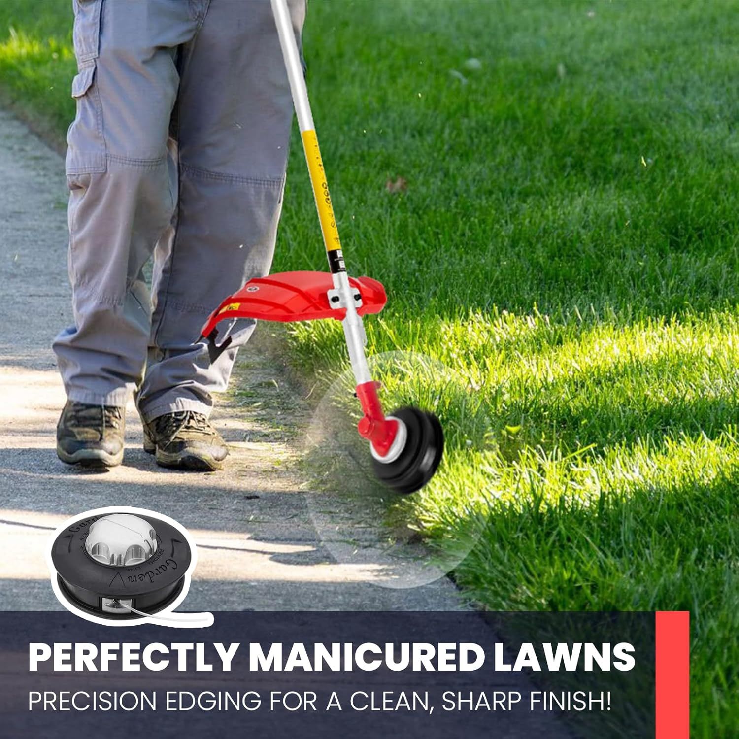 52cc Petrol Multi Functional Garden Tool, Long Reach Strimmer Hedge Trimmer Pruner Chainsaw Brush Cutter with Extension Pole
