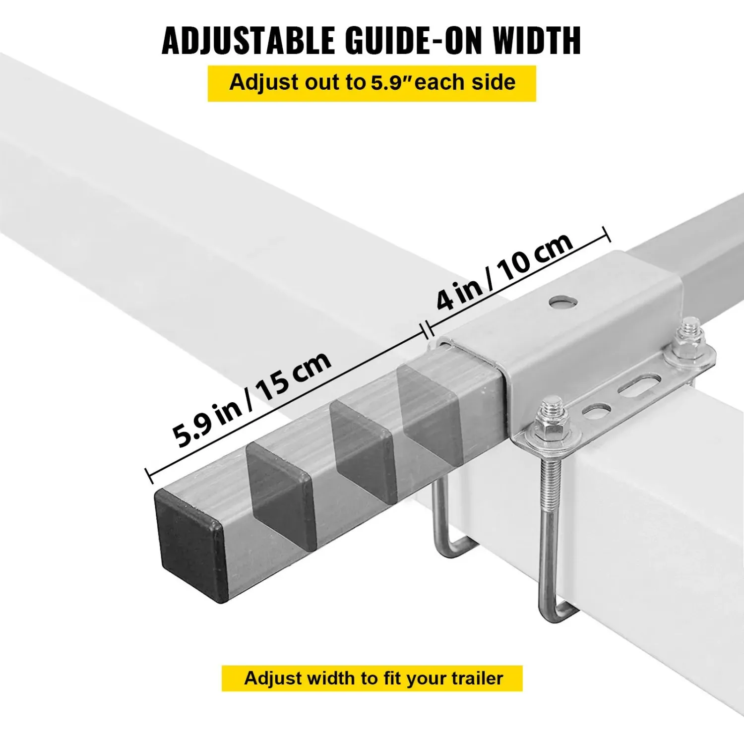Boat Trailer Guide Ons 20 Inch Pair Steel Bunk Board Guides with Mounting Kit