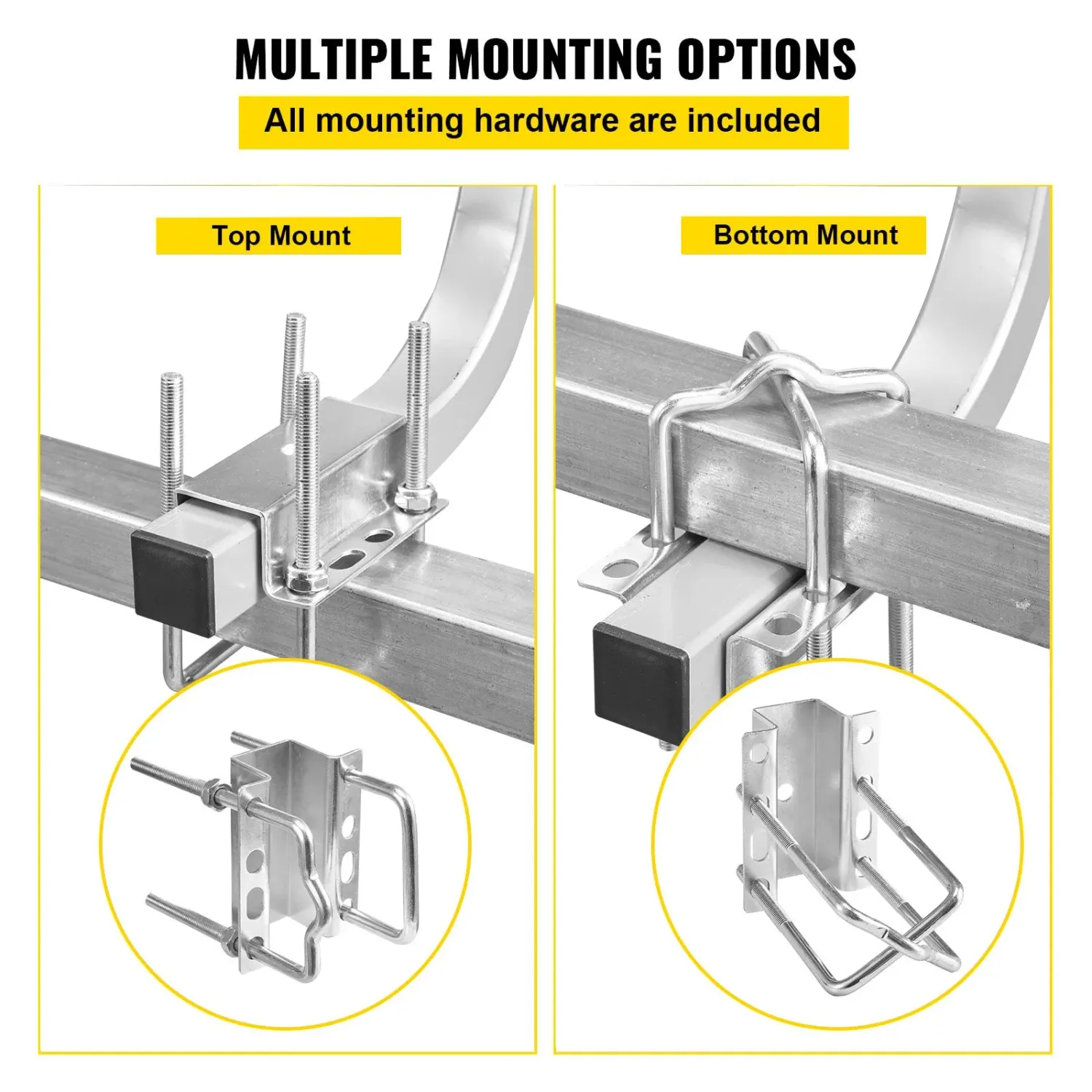 Boat Trailer Guide Ons 20 Inch Pair Steel Bunk Board Guides with Mounting Kit