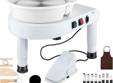 28cm Pottery Wheel Ceramic Clay Forming Machine 60 300 RPM with Pedal Tool Kit