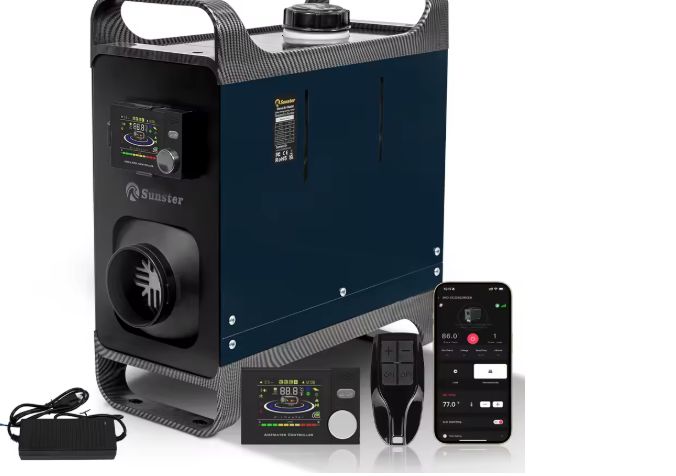 8KW 12V 24V 220V Diesel Air Heater With Bluetooth APP&amp;LCD Monitor Parking Night heater for Car RV Camper Tent Garage Home