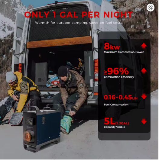 8KW 12V 24V 220V Diesel Air Heater With Bluetooth APP&amp;LCD Monitor Parking Night heater for Car RV Camper Tent Garage Home