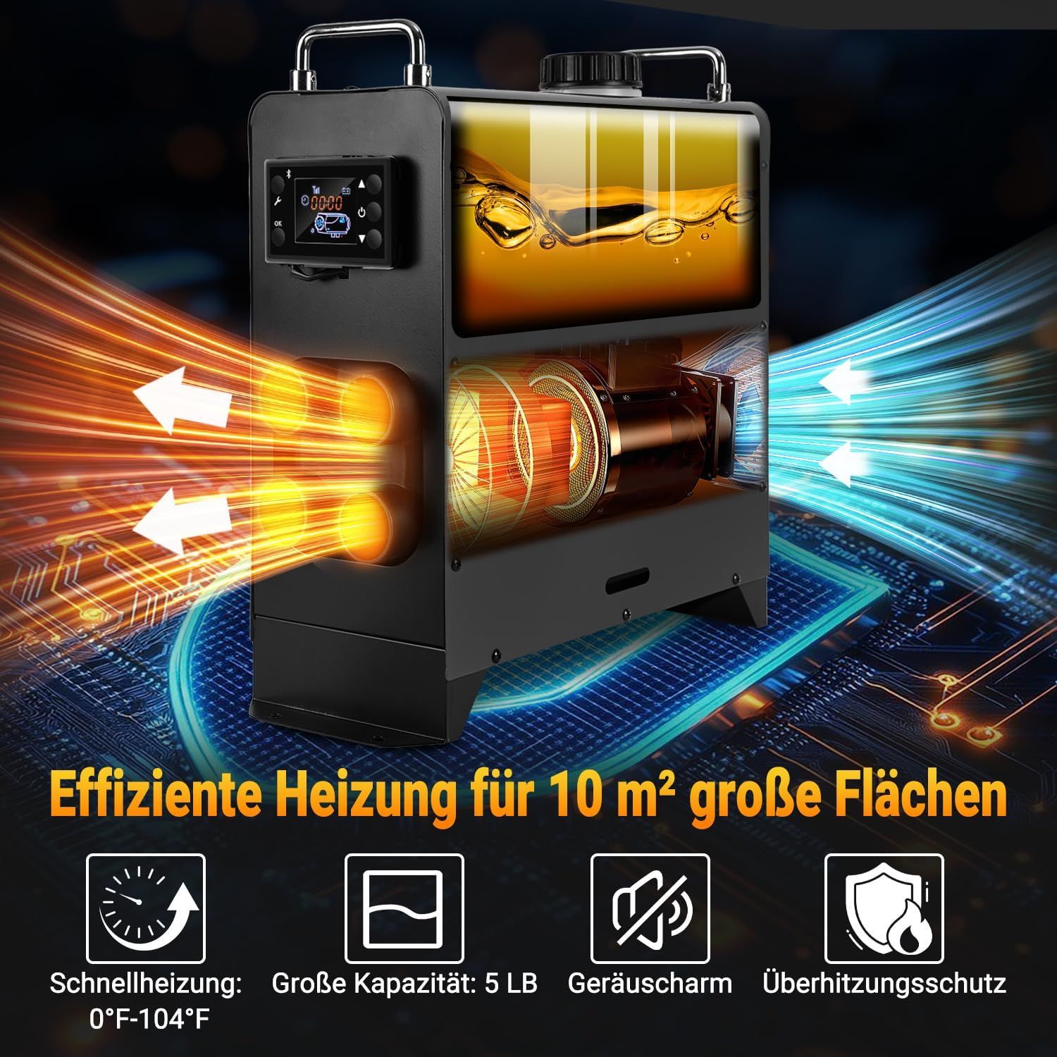 8KW Diesel Heater 12V 24V Bluetooth Remote Control