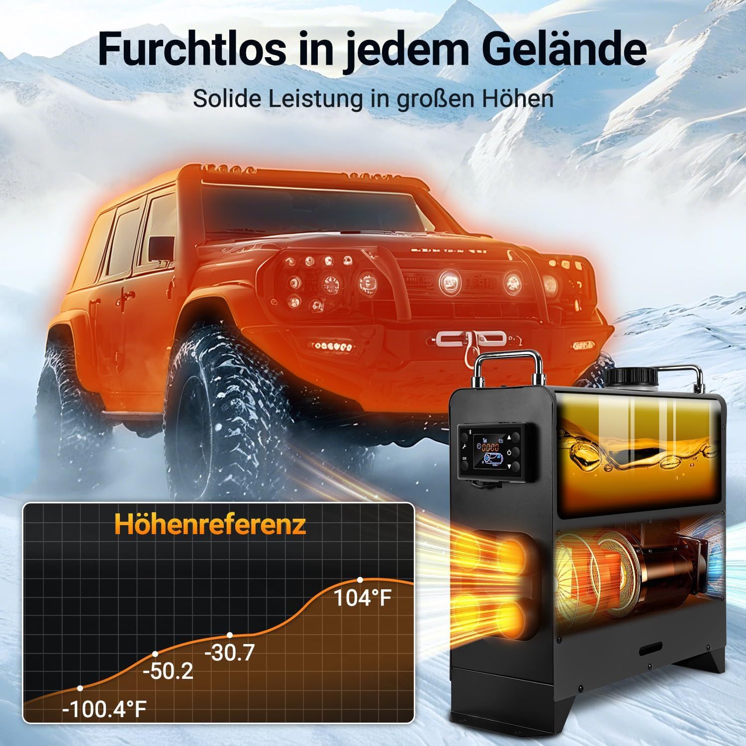 8KW Diesel Heater 12V 24V Bluetooth Remote Control