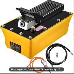 10000 PSI Hydraulic Air Foot Pump with Hose High Pressure Jack Tool w/ Full Kits