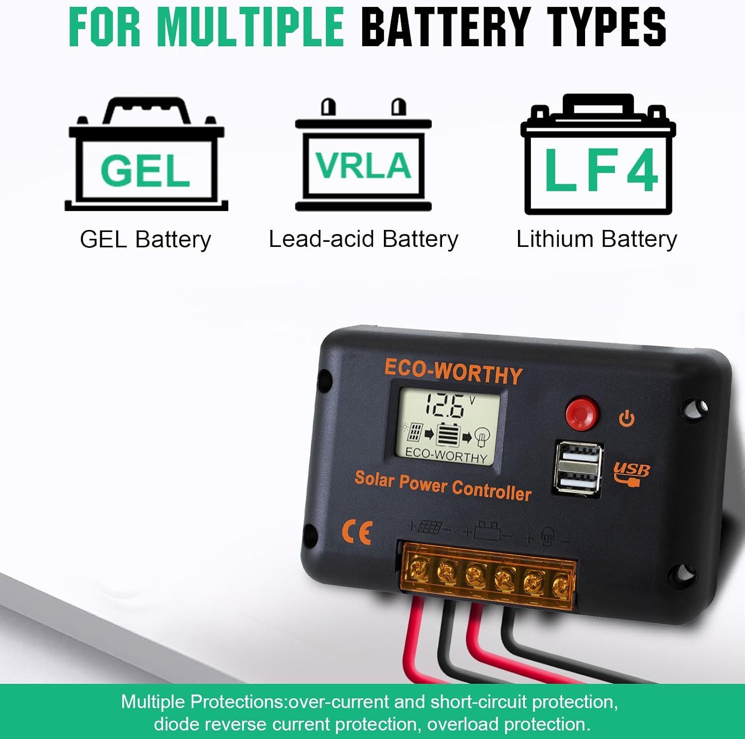 Solar Panel Kit 170W Monocrystalline with 30A Charge Controller