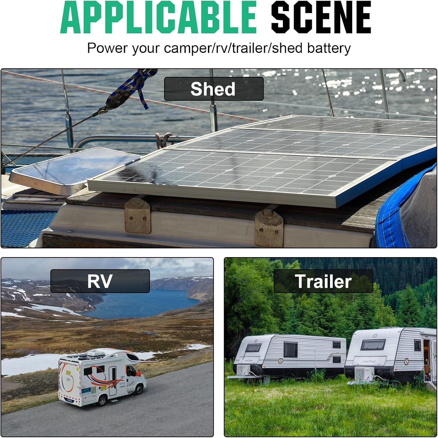 Solar Panel Kit 170W Monocrystalline with 30A Charge Controller