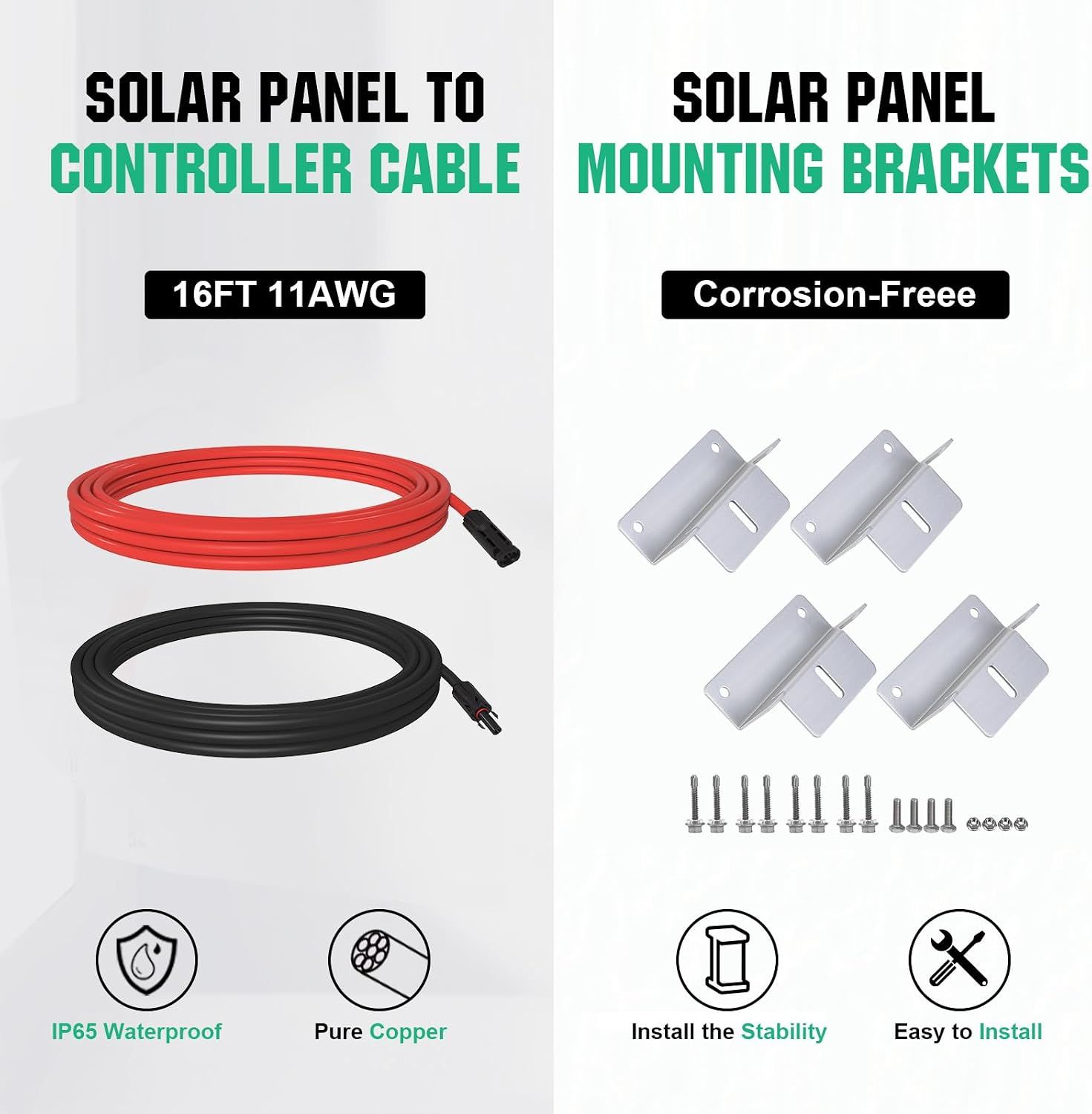 Solar Panel Kit 170W Monocrystalline with 30A Charge Controller