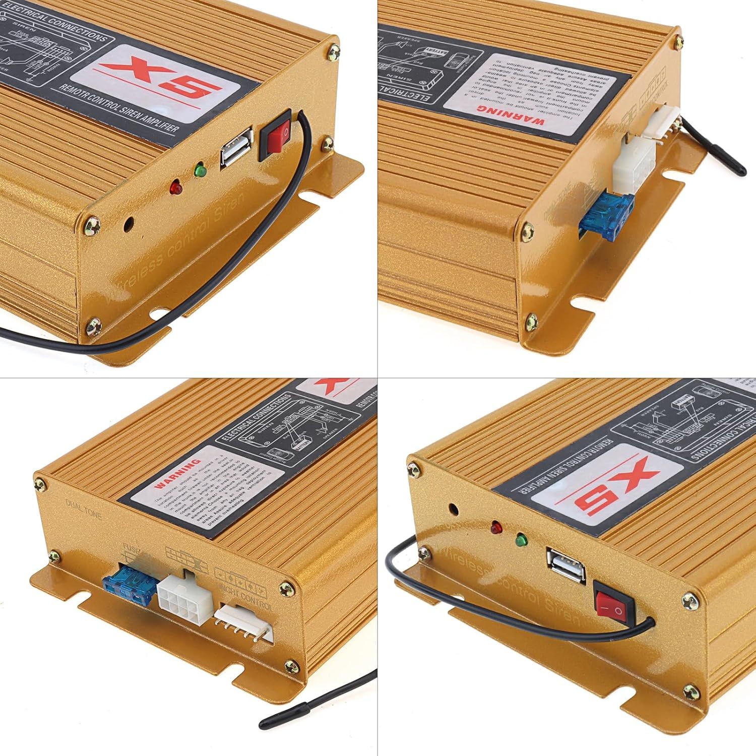 DC12V 200W 18 Sound Loud Car Warning Alarm Police Siren Horn Speaker with MIC System and Remote Control