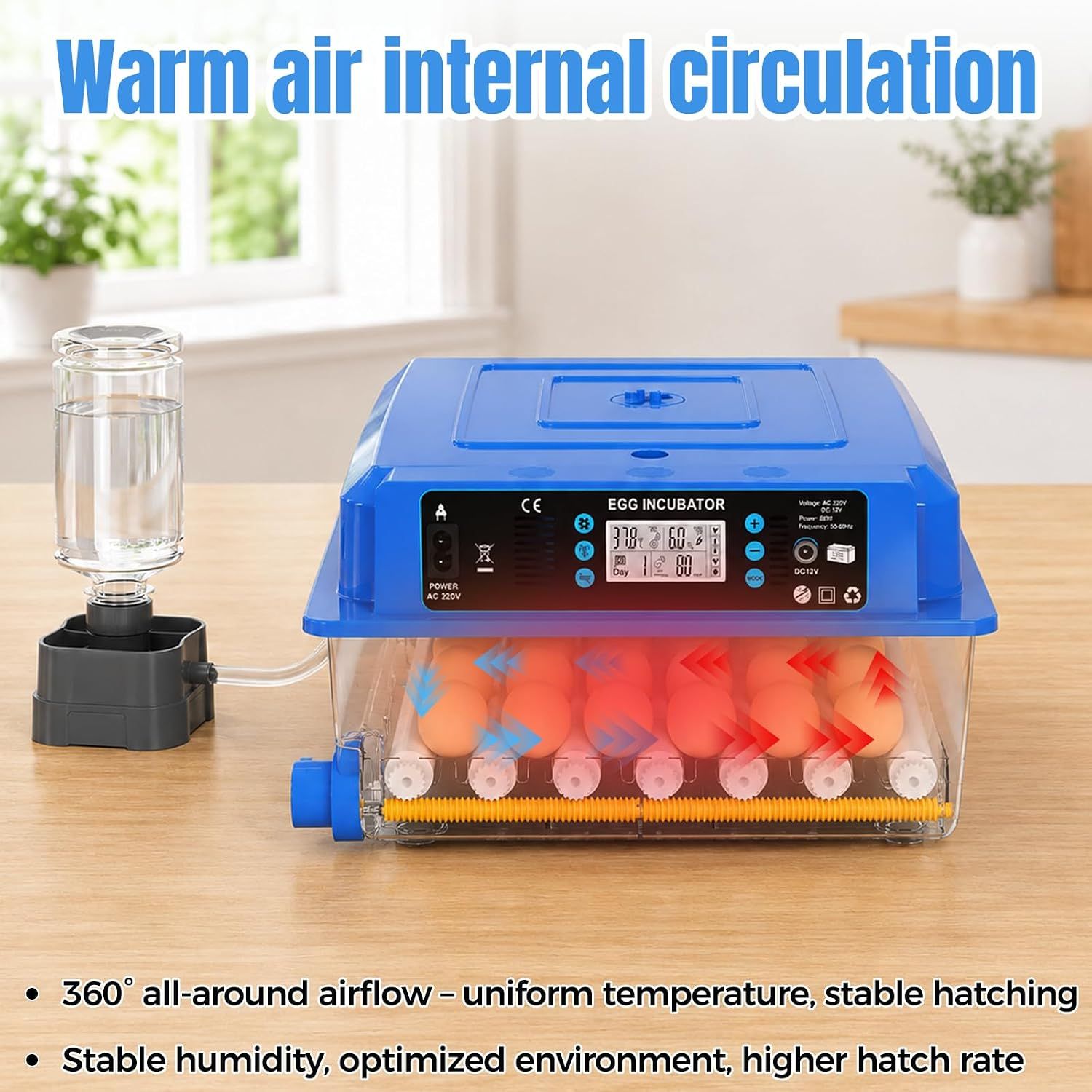 36 Egg Fully Automatic Incubator Temperature Humidity