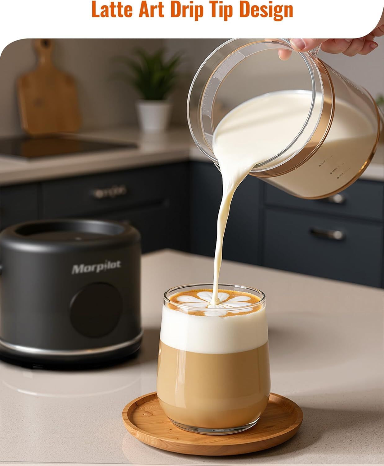 6-in-1 Electric Milk Frother – 500ml Glass Steamer, Hot Chocolate Maker &amp; Creamy Foam in Seconds