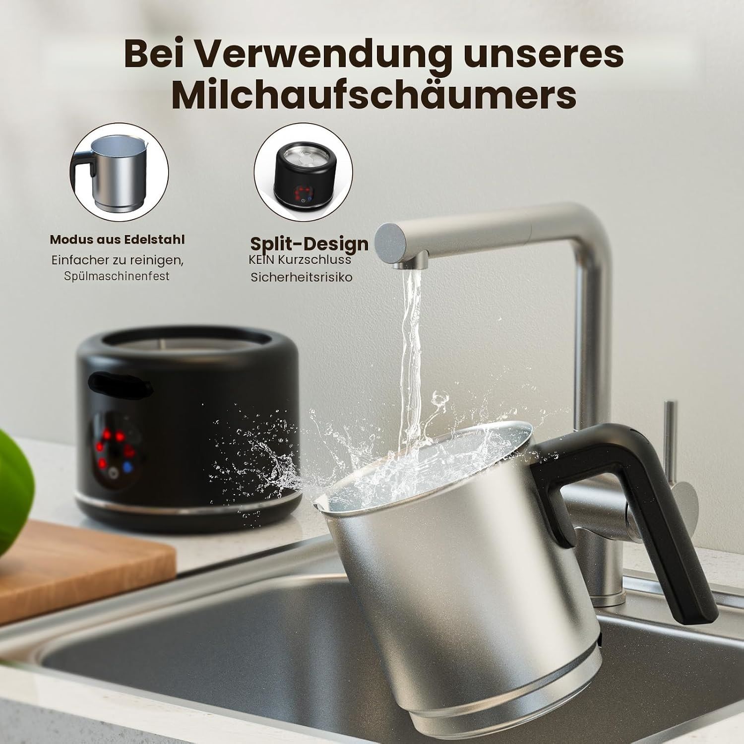 6 in 1 Electric Milk Frother 500ml 600W Hot Cold Foam &amp; Hot Chocolate
