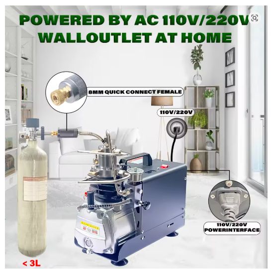 AUTO-STOP PCP AIR COMPRESSOR 300bar 4500psi High Pressure Air Compressor Electric Air Pump