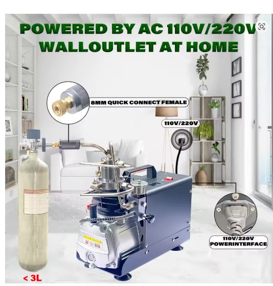 AUTO-STOP PCP AIR COMPRESSOR 300bar 4500psi High Pressure Air Compressor Electric Air Pump