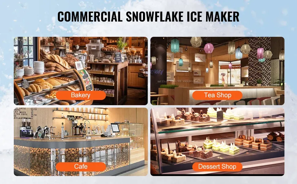 Commercial Snowflake Ice Maker, 260kg/24Hr Capacity