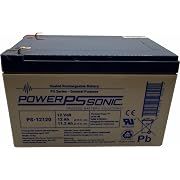 Power Sonic PS-12120 F1, a 12V 12Ah sealed lead-acid (SLA) rechargeable battery