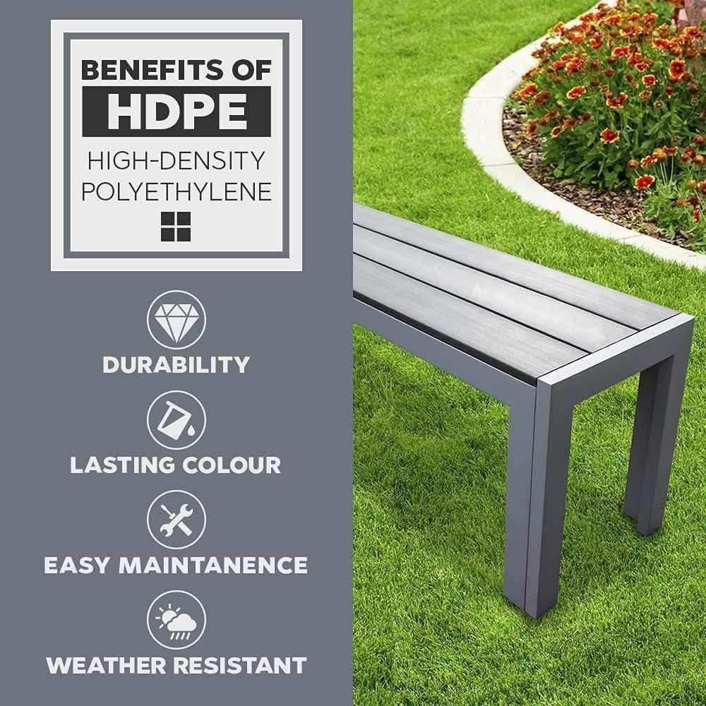 Garden Bistro Set 2 Folding Chairs &amp; Table, Outdoor Patio Furniture, Graphite Grey