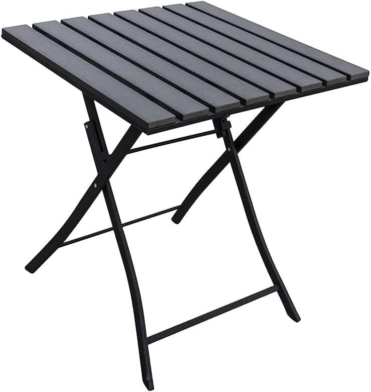 Garden Bistro Set 2 Folding Chairs &amp; Table, Outdoor Patio Furniture, Graphite Grey