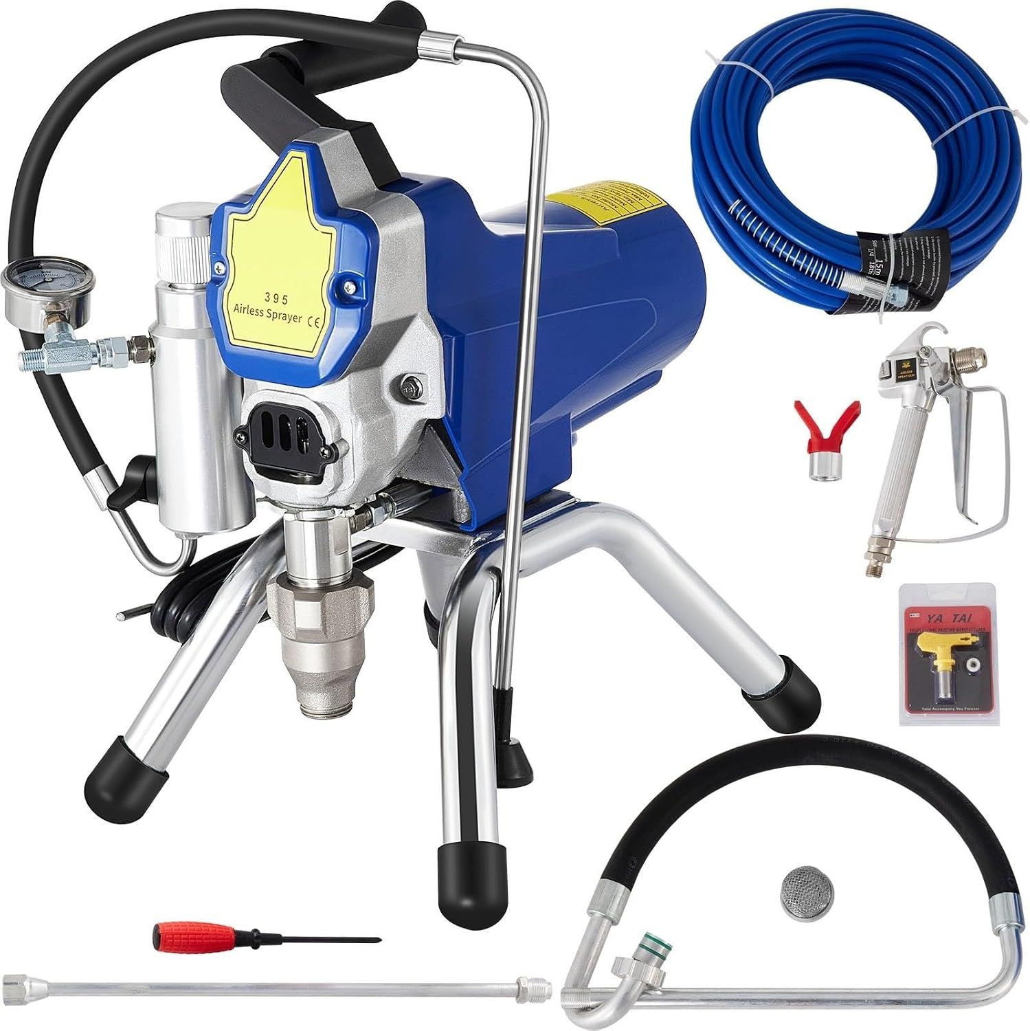 2200W Electric Airless Paint Sprayer — Powerful Spray Gun Kit with 22MPa Adjustable Pressure &amp; 15M Pipe, for Interior &amp; Exterior Walls, Ceilings, Wood &amp; Furniture