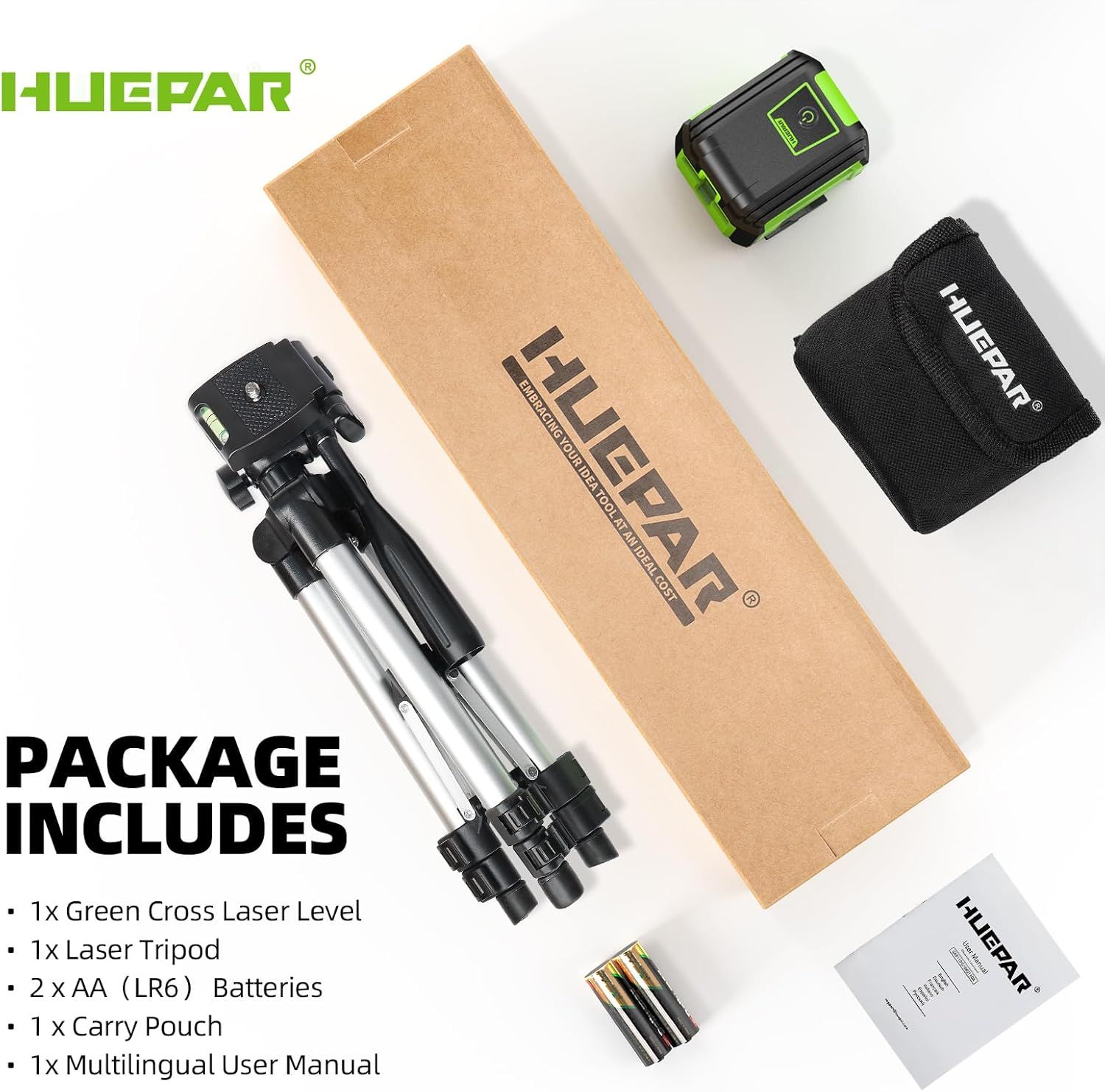 Laser Level Green Beam 30M Tripod Kit