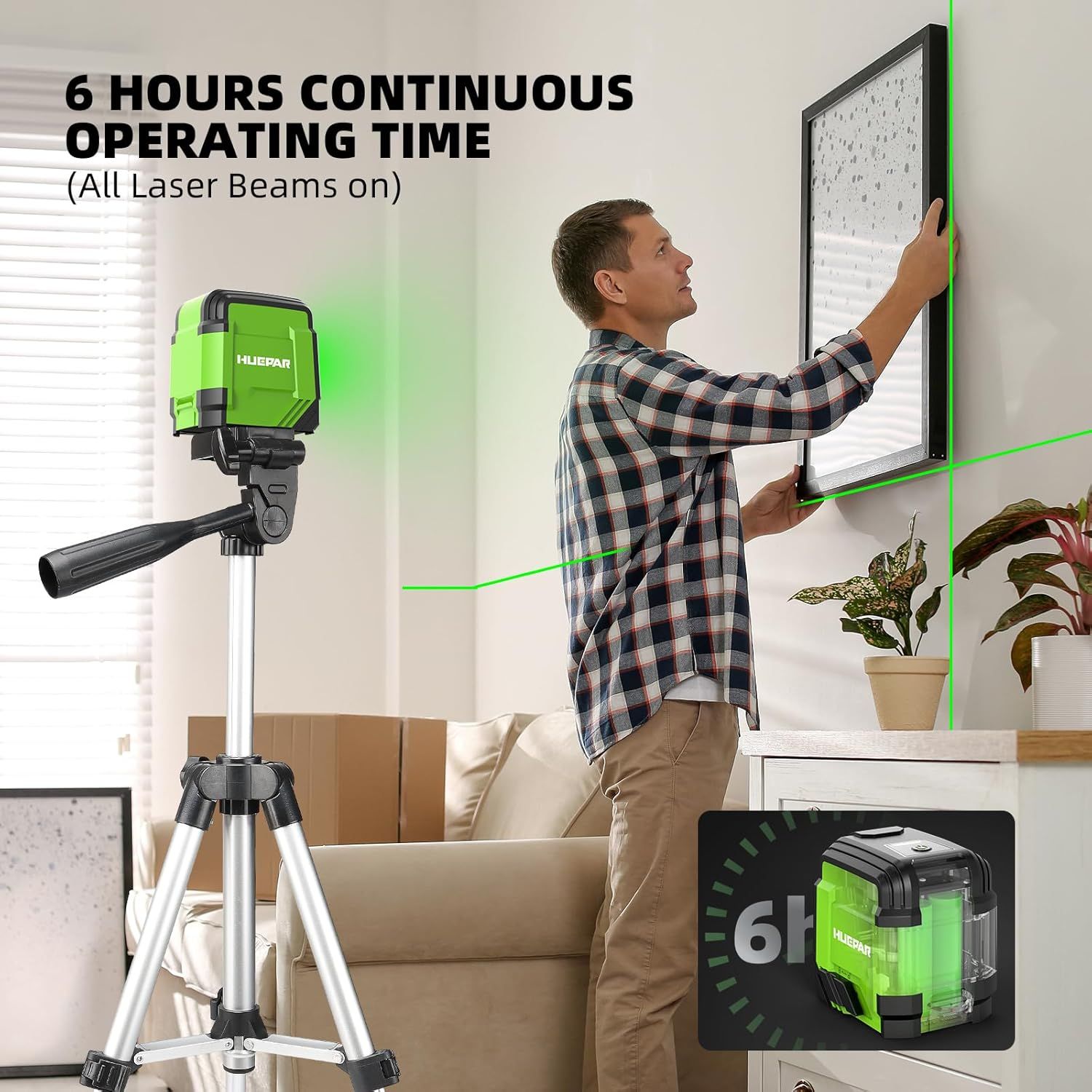 Laser Level Green Beam 30M Tripod Kit