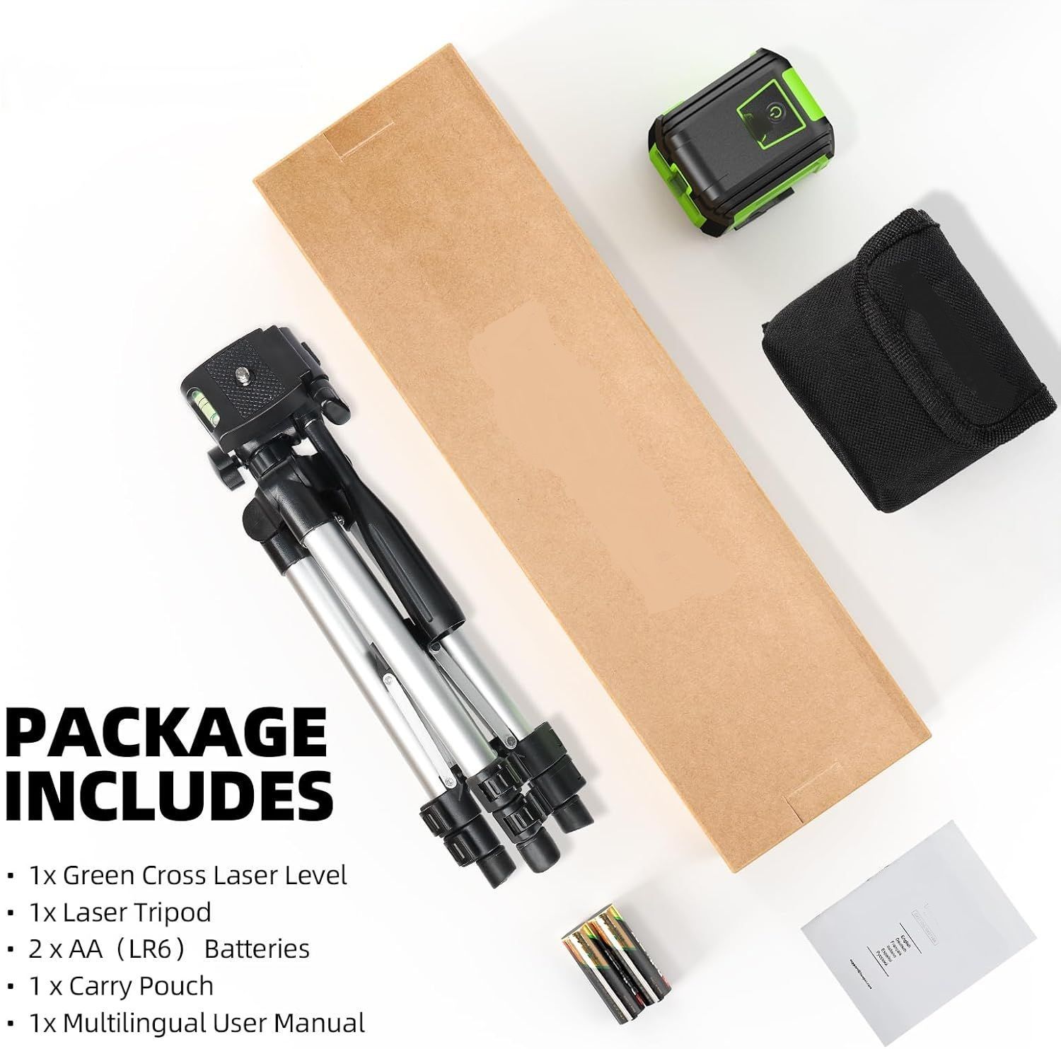 Laser Level Green Beam 30M Tripod Kit