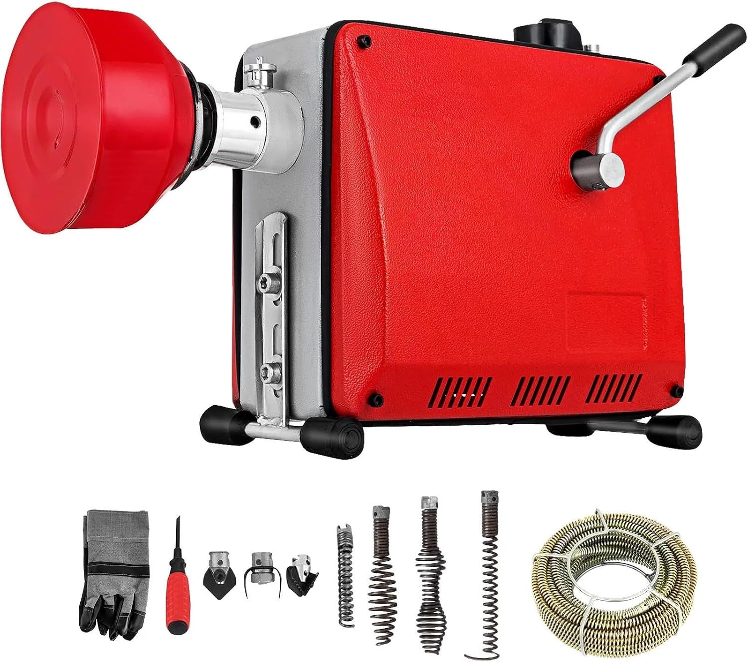 Electric Drain Auger Pipe Cleaner — 390W Powerful Motor, 220V Sewer Line Cleaning Machine