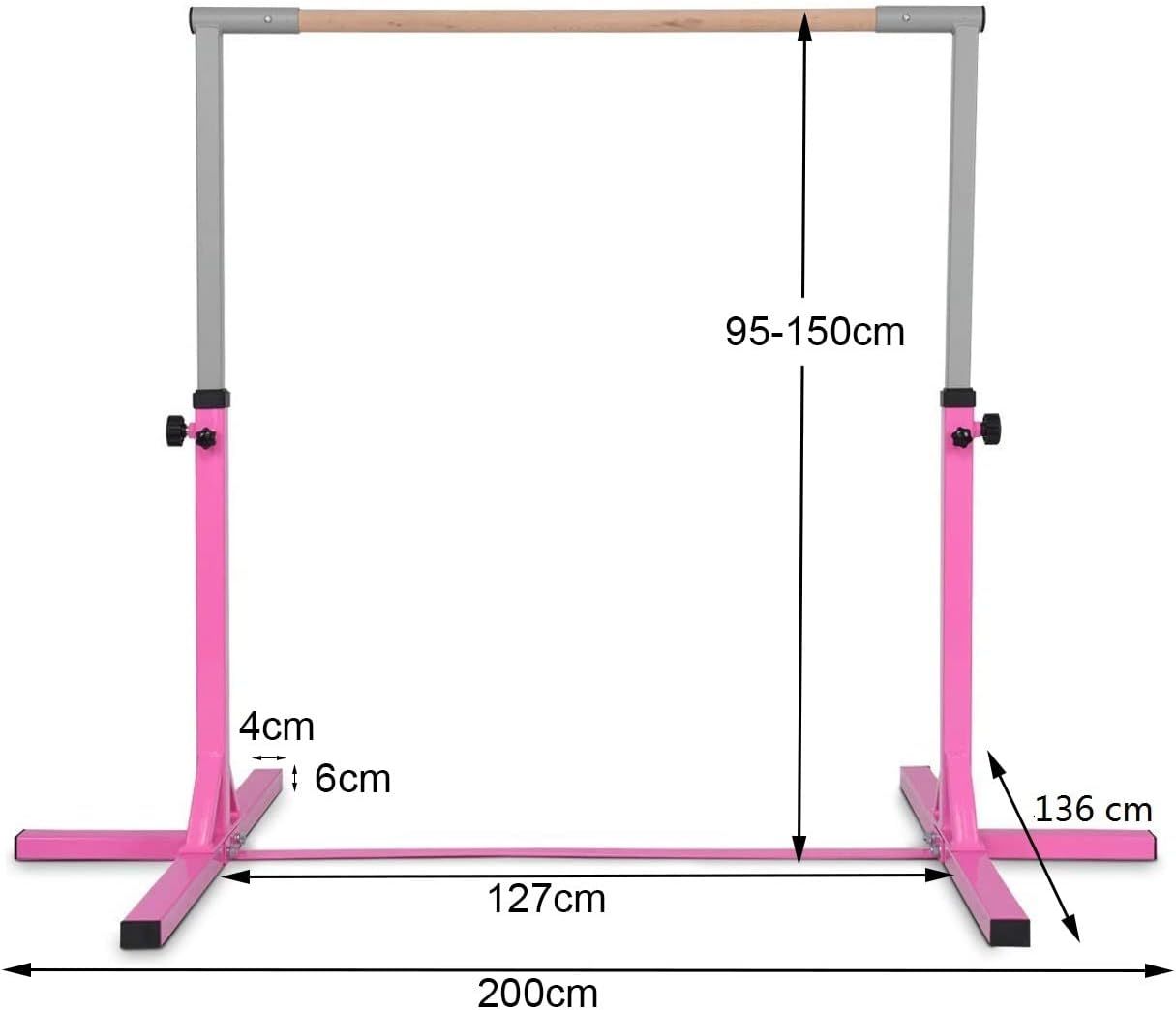 Saio Gymnastics Training Bar — Kids Uneven High Bar, Hardwood Construction, Home Gym Sporting Equipment for Children